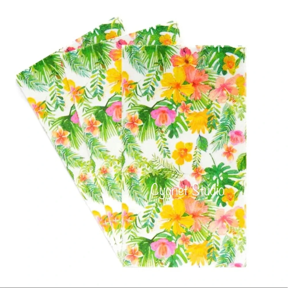 Celebrate It Tropical Flower Guest Towel Paper Napkins, 24ct
